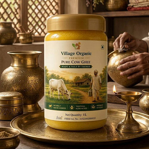 1Ltr Village Organic Pure Cow Ghee