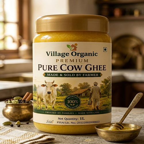 1Ltr Village Organic Pure Cow Ghee