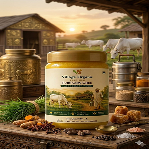 1Ltr Village Organic Pure Cow Ghee