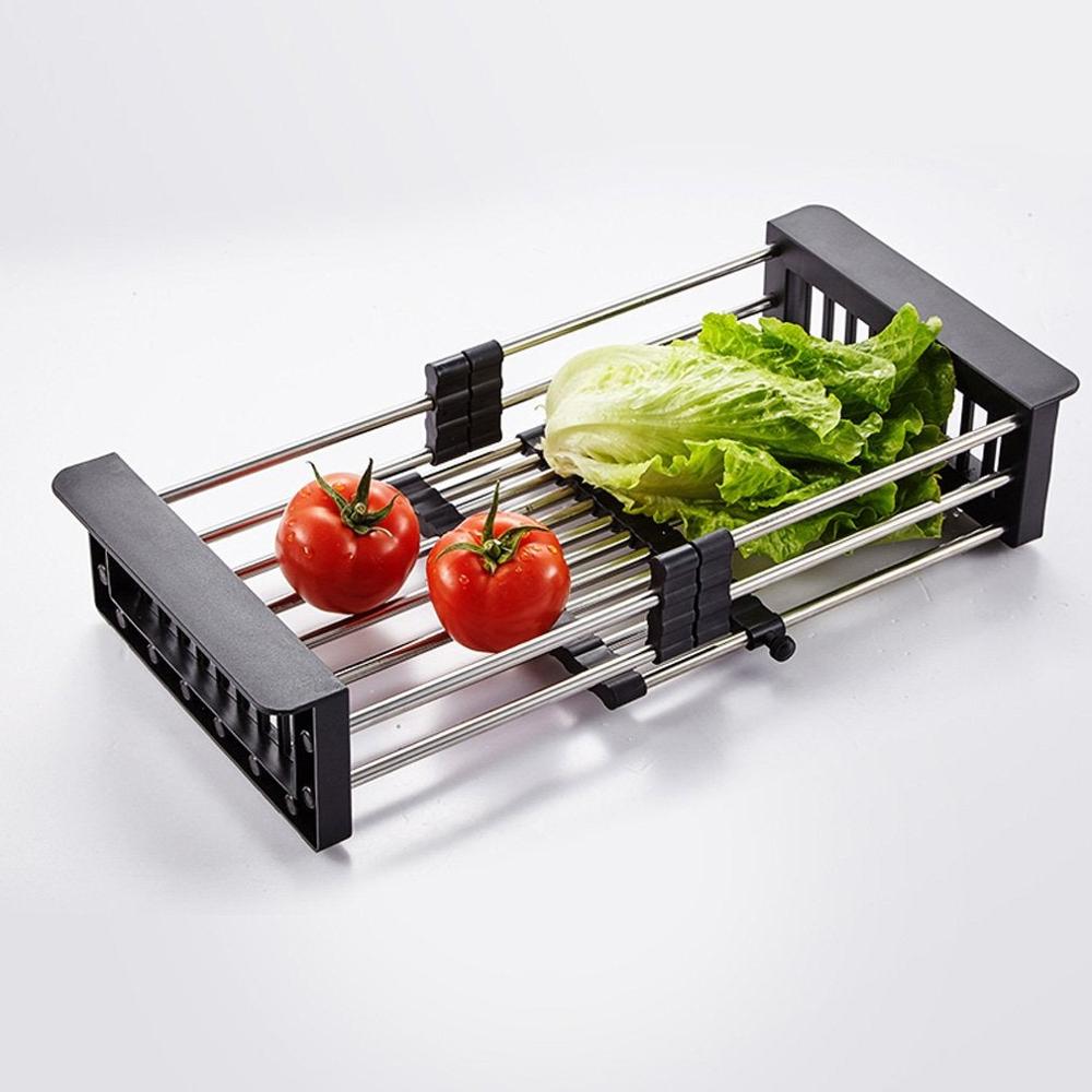 Stainless Steel Expandable Kitchen Sink Dish Drainer - Color: Mix