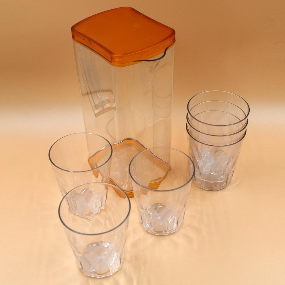 Resistant Glass Jug For Juice, Milk, Cold Or Hot Beverages (Plastic) - Color: Mix