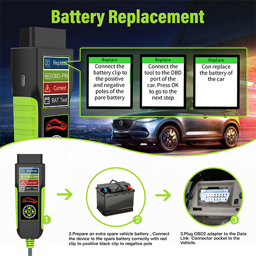 BT400 4-in-1 Automotive Power Tool Battery Replace Memory Saver OBD PIN Breakout Leakage