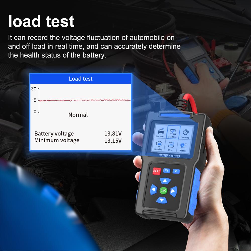 BT300 Battery Tester 12V 24V Universal Load Test Waveform Charging System Analyzer