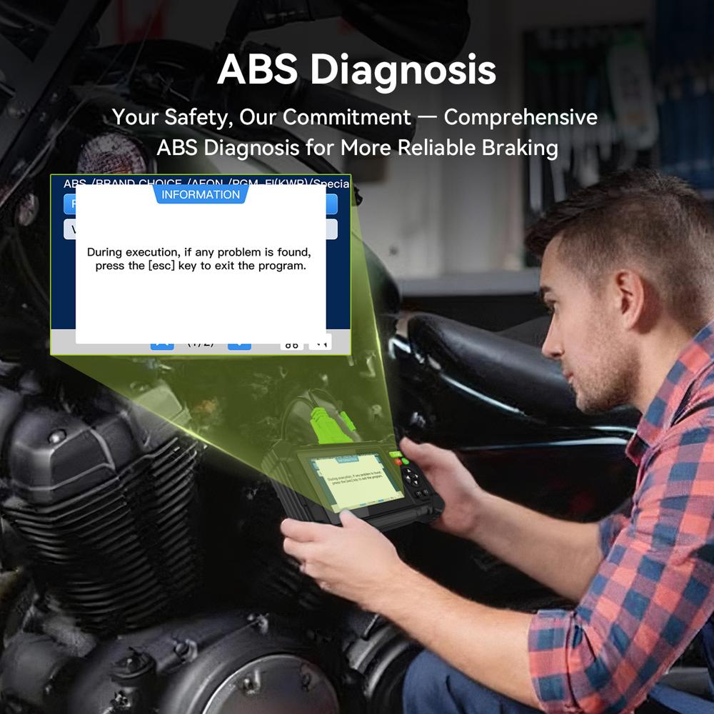 M208 Motorcycle Diagnostic Scanner, Full System OBD-II, 14+ Brands, Color Screen, Easy Use