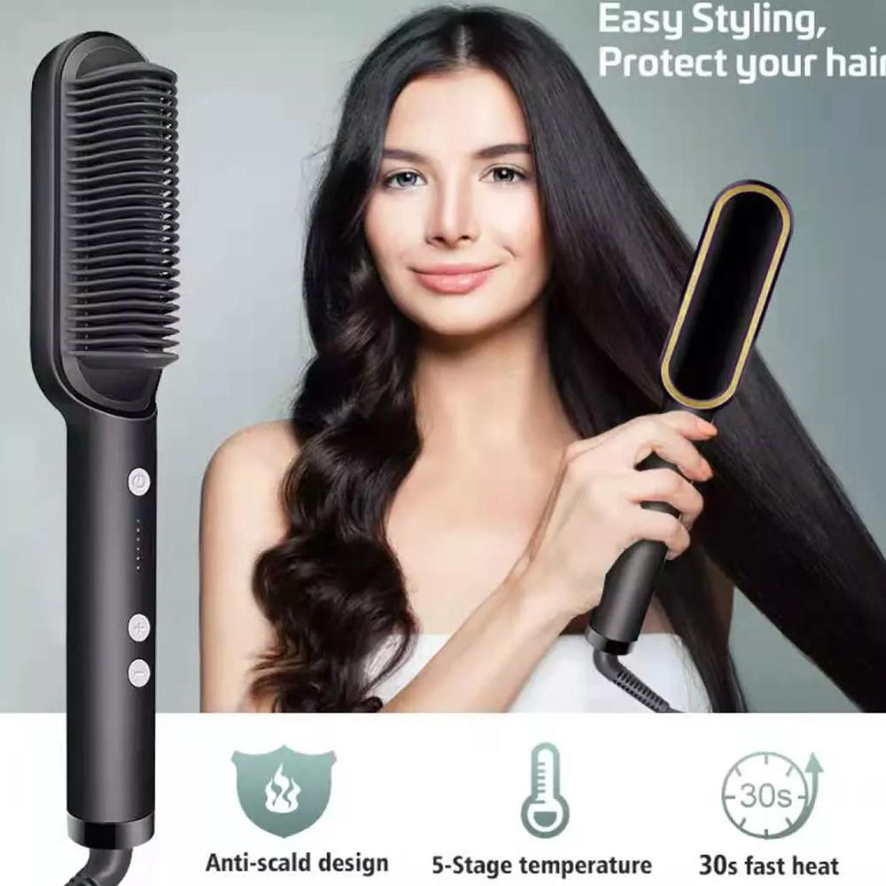 Hqt-909B Hair Straightener Used While Massaging Hair Scalps Head., Hair Accessories - Color: Mix