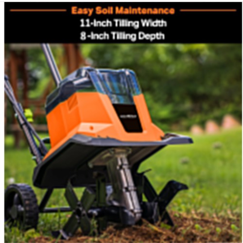 Neptune NC-40B 11-Inch 2X20-Volt Lithium-Ion Cordless Electric Garden Tiller
