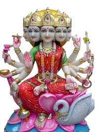 Gayatri Mata Ji Marble Statue - Height: 18 Inches