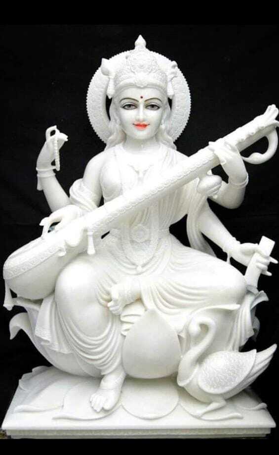 Saraswati Mata Marble Statue