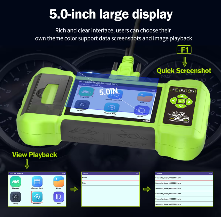 M300 Professional Motorcycle Diagnostic Scanner, Full System, 30+ Brands, Android, WiFi