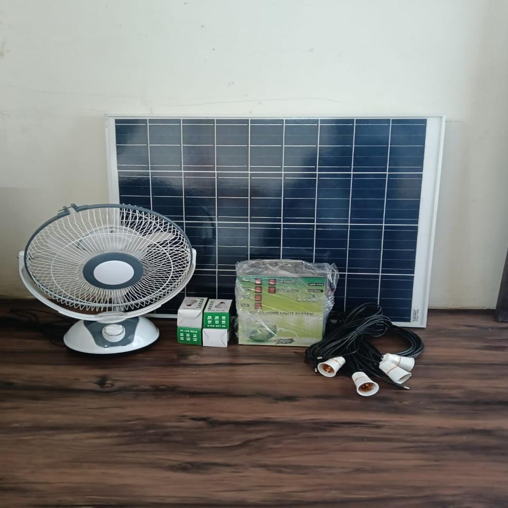 Solar Mini Home Light System With Fan