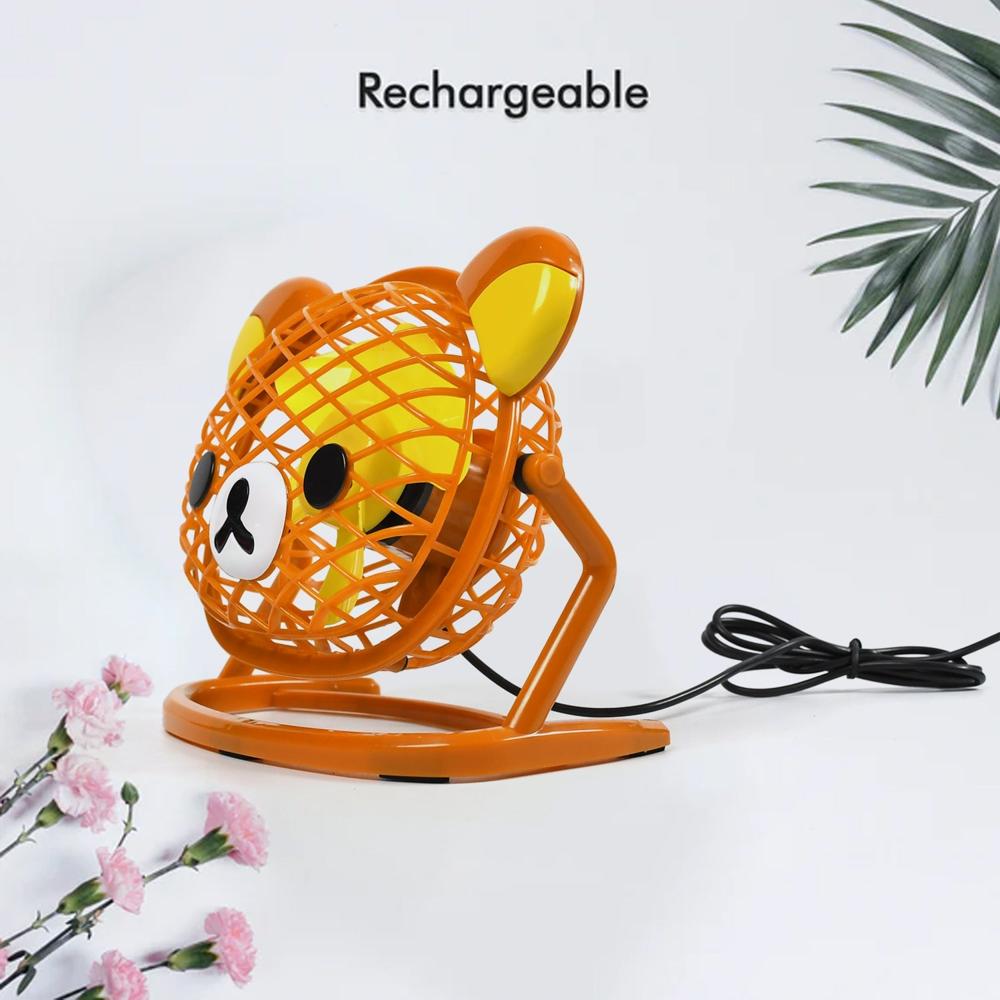 Stylish & Silent: Teddy Bear USB Fan for Any Space  Adjustable Cooling!