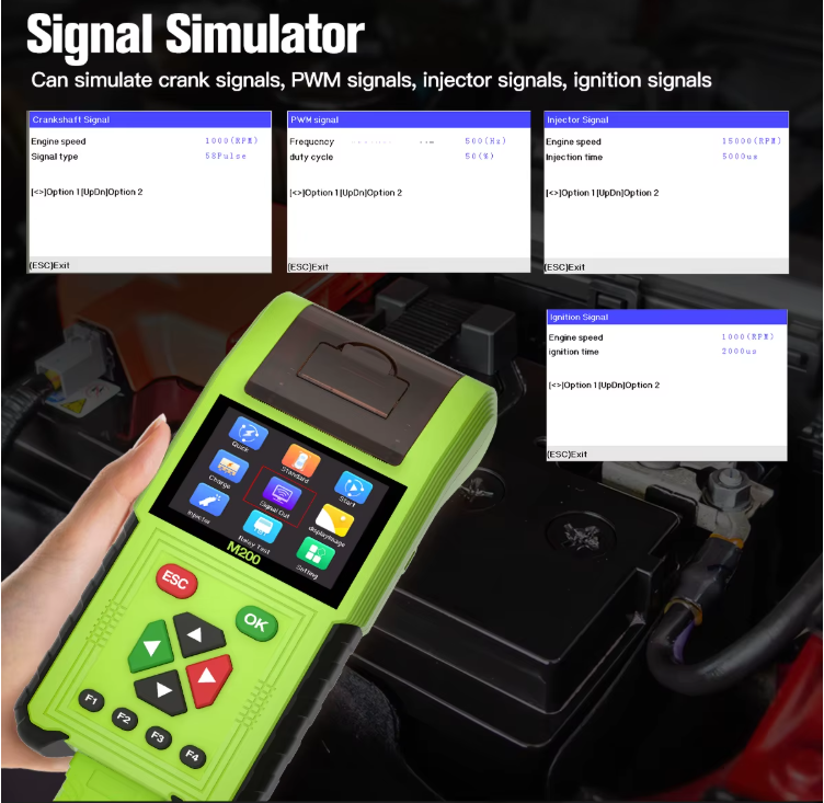 M200 Motorcycle Diagnostic Scanner, Full System OBD-II, 14+ Brands, Touchscreen, Free Update