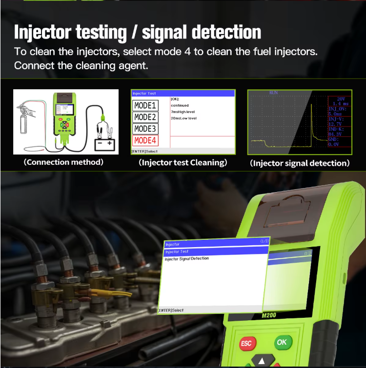 M200 Motorcycle Diagnostic Scanner, Full System OBD-II, 14+ Brands, Touchscreen, Free Update