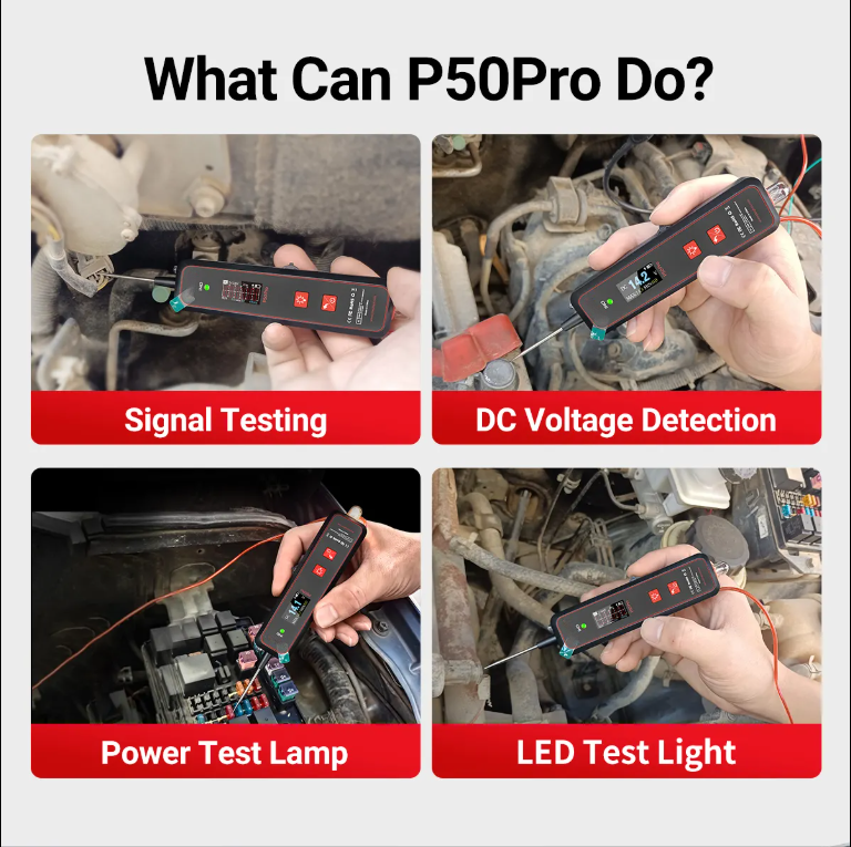 P50PRO Mini Oscilloscope Circuit Tester LED Test Light DC AC Voltage Resistance Diode