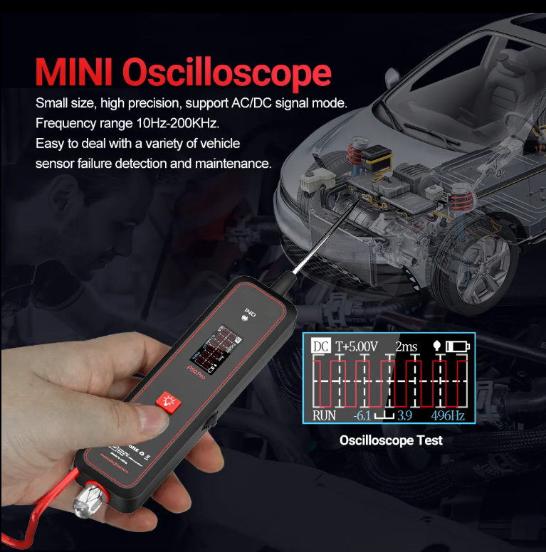 P50PRO Mini Oscilloscope Circuit Tester LED Test Light DC AC Voltage Resistance Diode