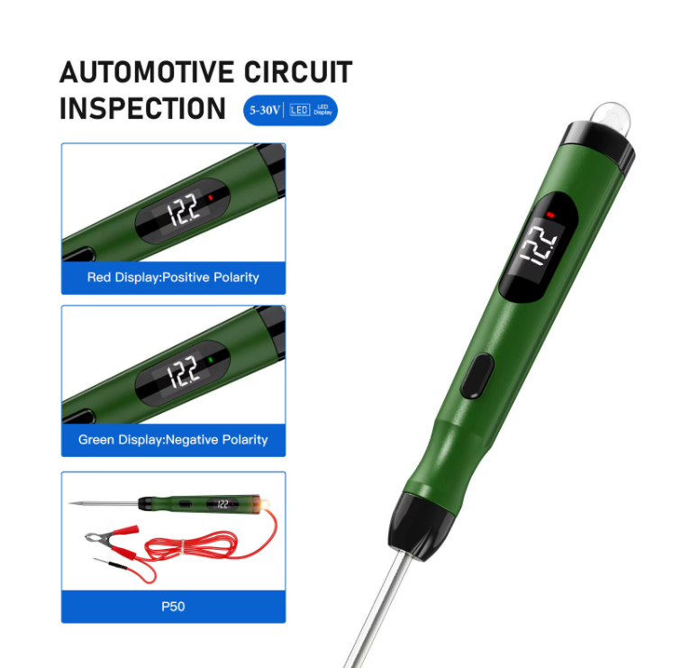 P50 Circuit Tester 12V 24V LED Voltage Display Polarity Frequency Test Pen Probe