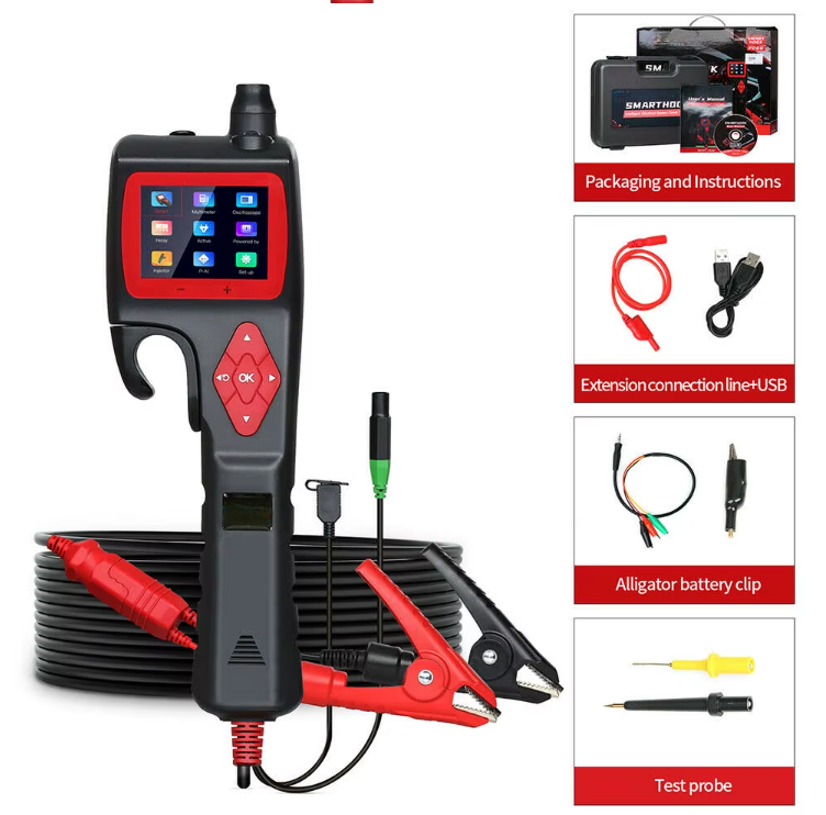 P200 Smart Hook Circuit Tester 12V 24V Oscilloscope Relay Injector Battery Diagnostic