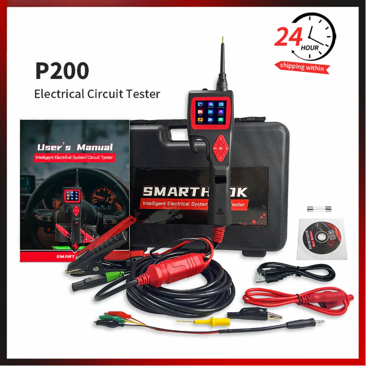 P200 Smart Hook Circuit Tester 12V 24V Oscilloscope Relay Injector Battery Diagnostic