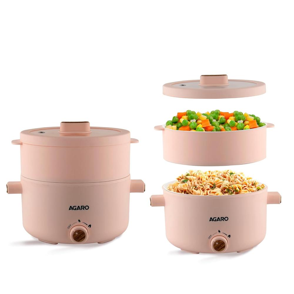 AGARO Primo Multi Function Pot 2L, Double Layered Body, Ceramic Coated Inner Pot 700 W (34181)