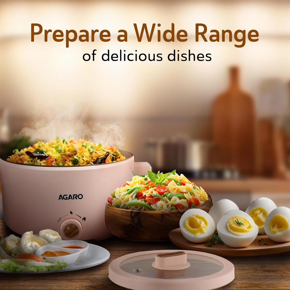 AGARO Primo Multi Function Pot 2L, Double Layered Body, Ceramic Coated Inner Pot 700 W (34181)