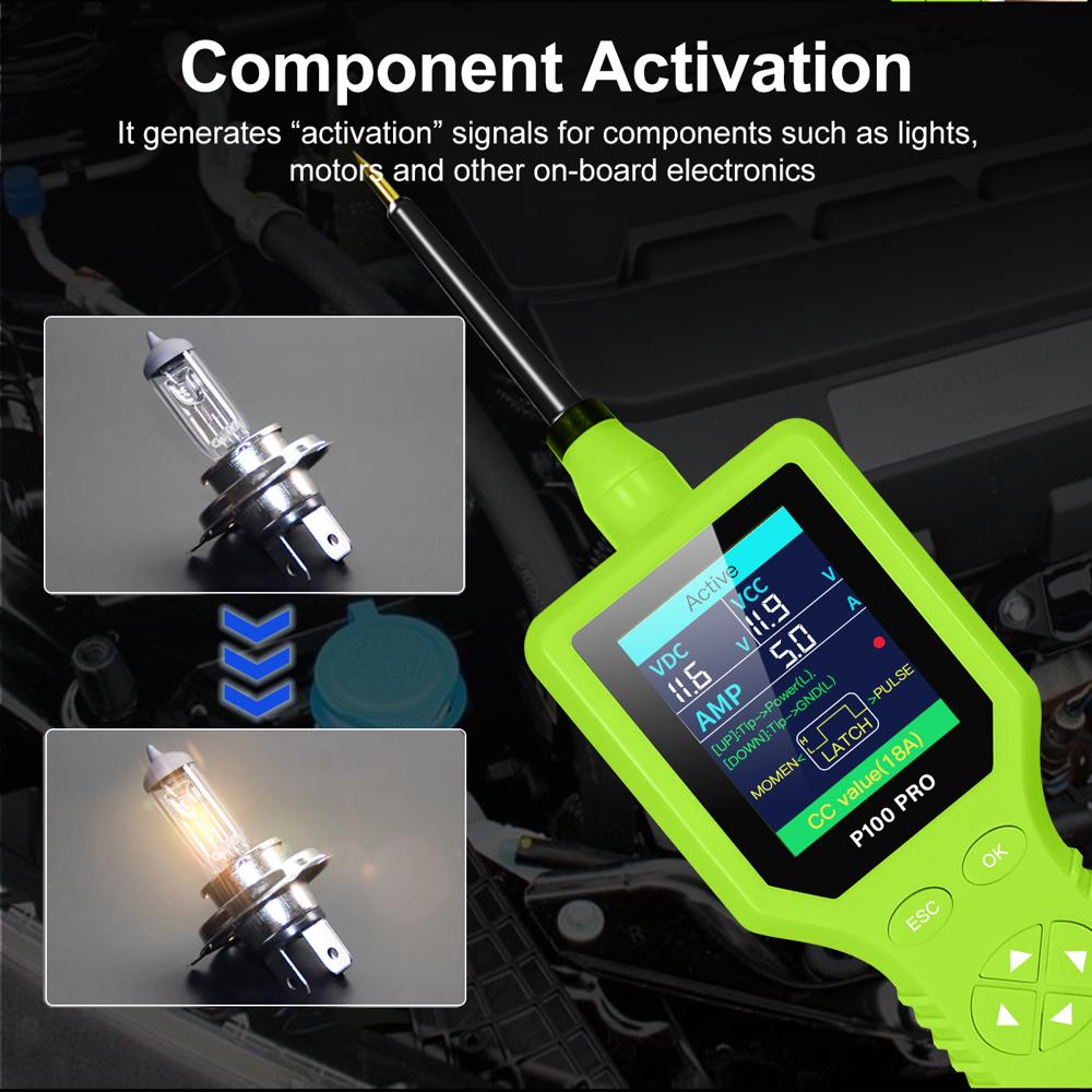 P100PRO Circuit Tester 12V 24V Oscilloscope Battery Diagnostic Pathfinder Dual Probe