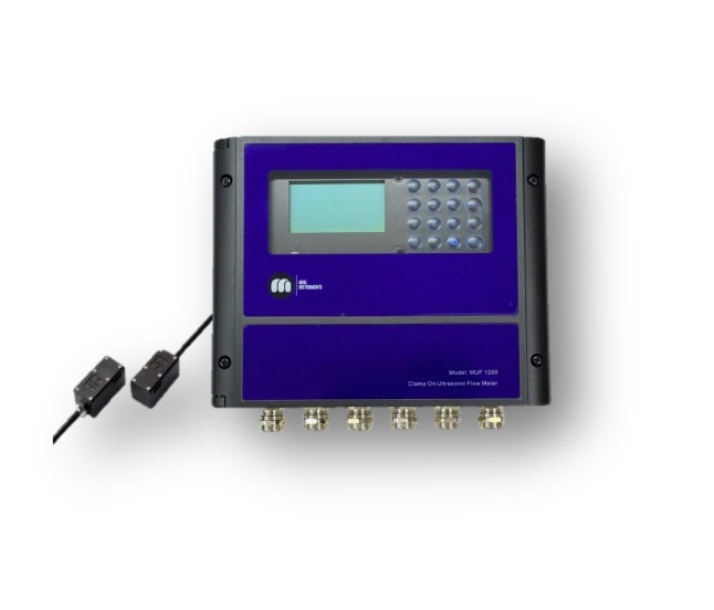 MUF 1200 Clamp On Ultrasonic Flow Meter (0.5) - Aluminum Alloy, 210x90x50 mm, Grey | Clamp-On Transducer, RS-485, 4-20mA, Data Logger, IP65/IP68 Rated