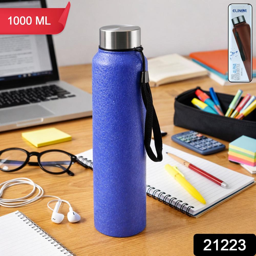 Classic Stainless Steel Water Bottle Blue Color (1000 ML, 1 Pc)
