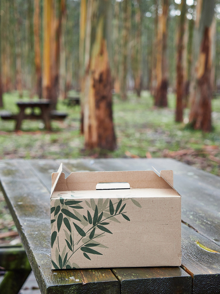 Leaf Print Cardboard Box