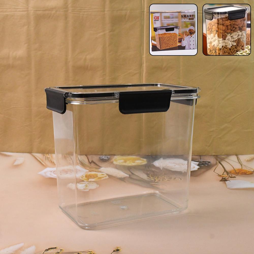 Food Storage Container Airtight Plastic Container With Easy Snap Lids (2500Ml / 1 Pc) - Color: Mix