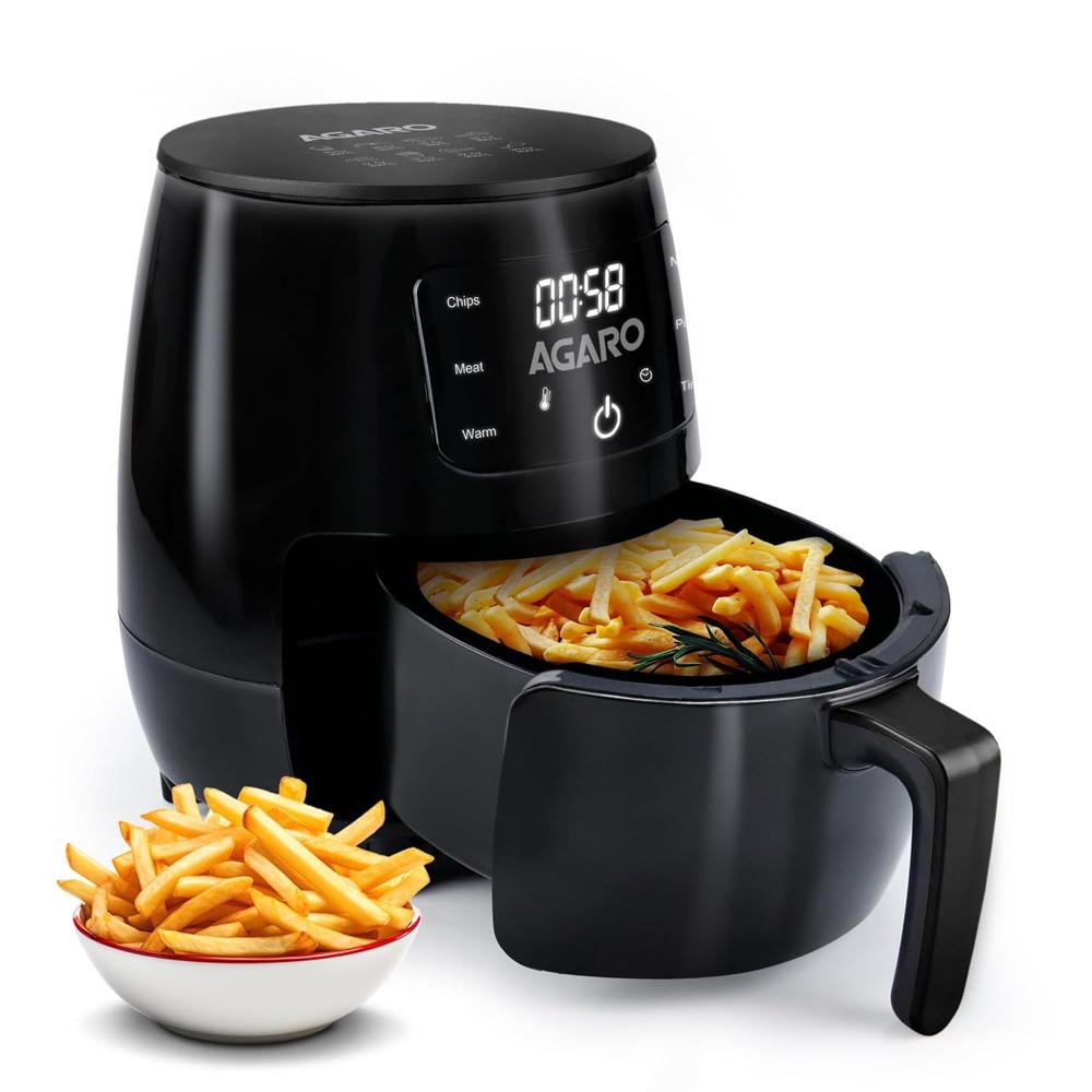 AGARO Alpha Digital Air Fryer For Home, 4.5 Liters, 6 Cooking Options, Electric, Convection Oven, 1400W, 360 Degrees Air Circulation, Digital Display, Keep Warm, Bake, Roast, Toast ( 34299)