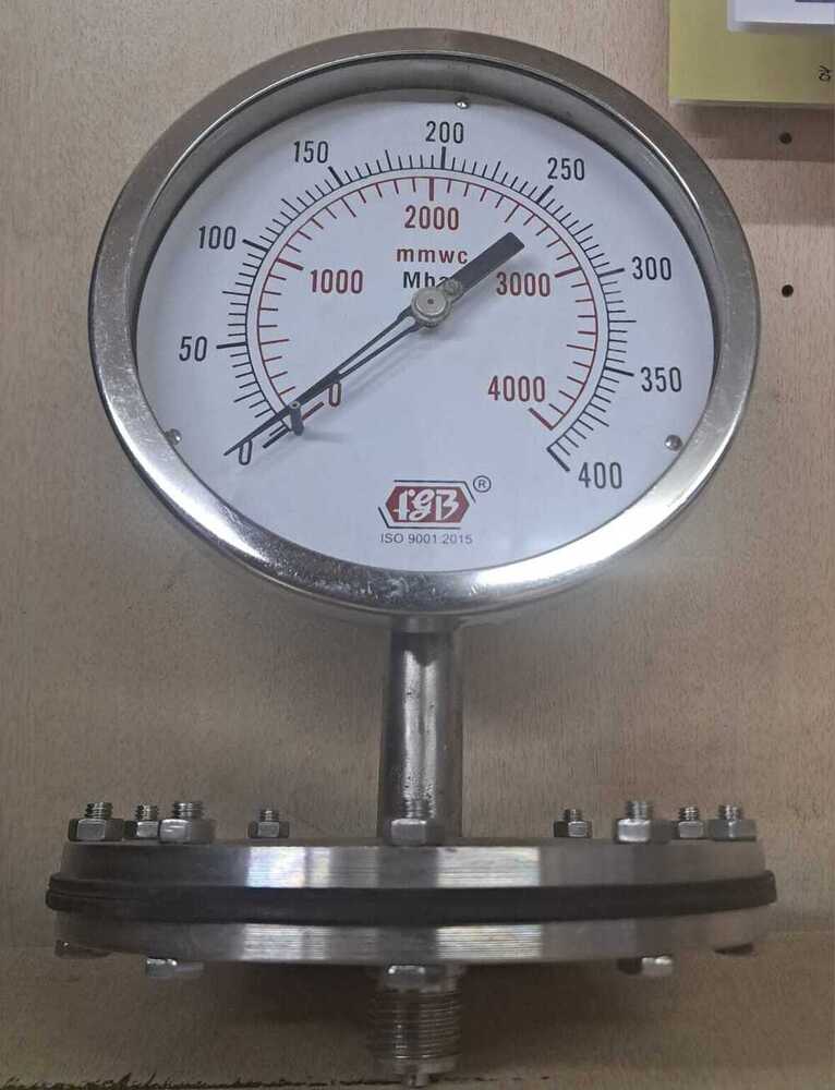 6'' DIAL0-400 MBAR /4000MMWC 1/2 BSP BOTTOM COMPLETE SS Diaphragm