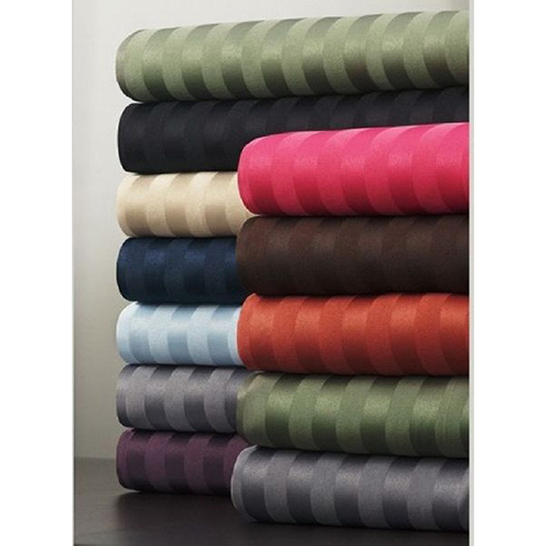 Satin Stripes Plain Bed Sheets - 100% Cotton, King/queen Size | Various Colors, Washable, Elegant Stripe Pattern