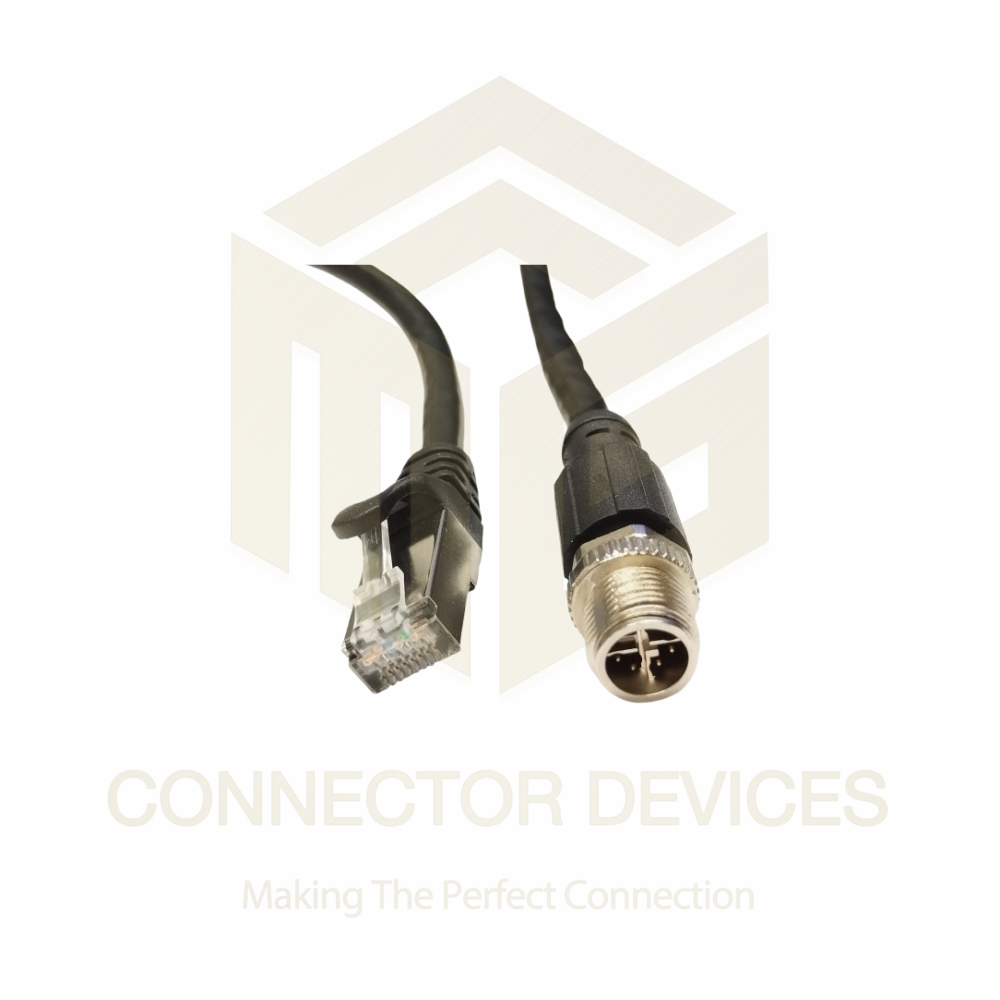 M12 8 Pin X Coding Male to RJ45 Cat7 Shielded Cable