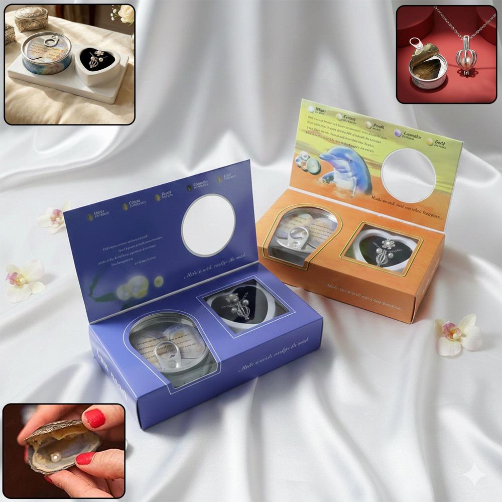 Wish Pearl Necklace Gift Set (1 Set / Mix Desgin) - Material: Steel