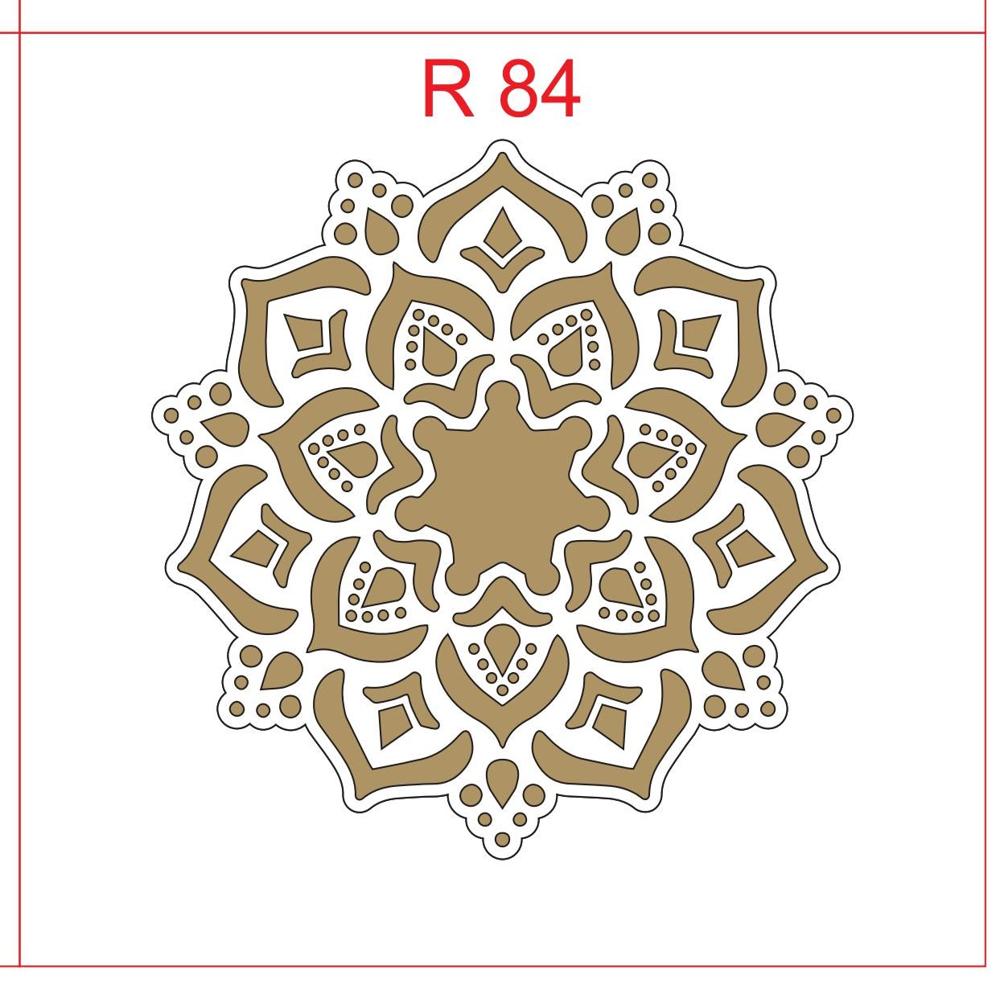 R5 2 4 Inch Flower MDF Rangoli