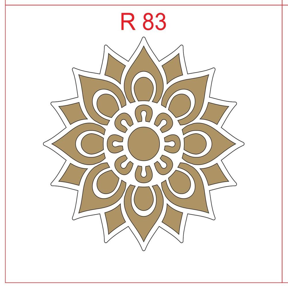R5 2 4 Inch Flower MDF Rangoli