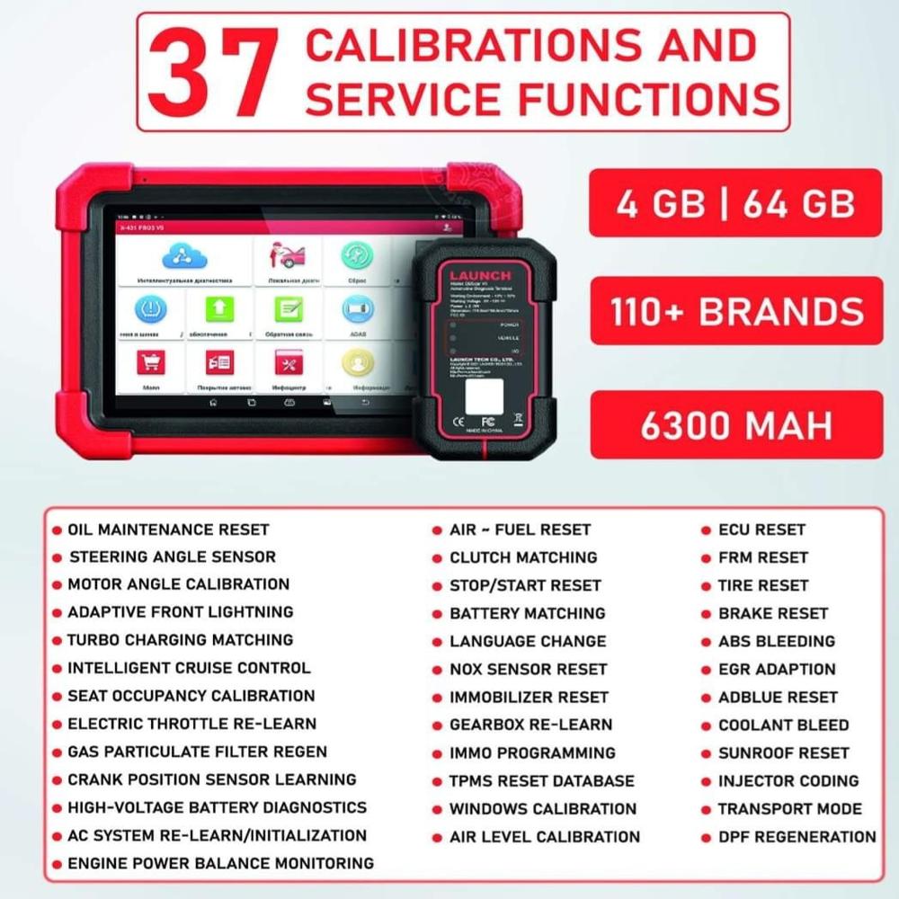 Launch X431 Pro Se - Color: Red/black