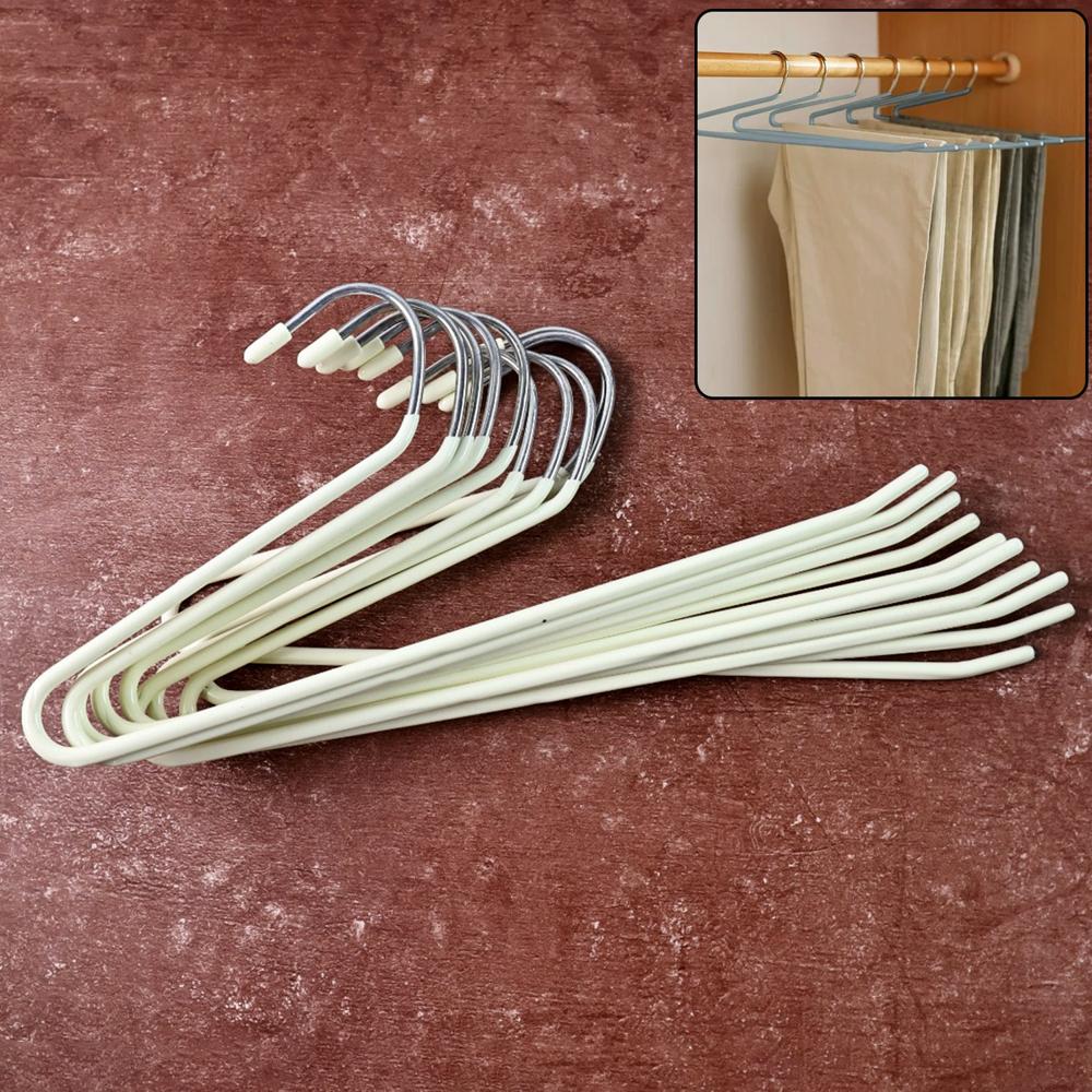 Stainless Steel Hangers With Silicone Cover Chrome Hook For Clothes (10 Pc / Set) - Color: Mix