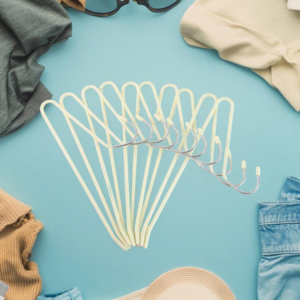 Stainless Steel Hangers With Silicone Cover Chrome Hook For Clothes (10 Pc / Set) - Color: Mix