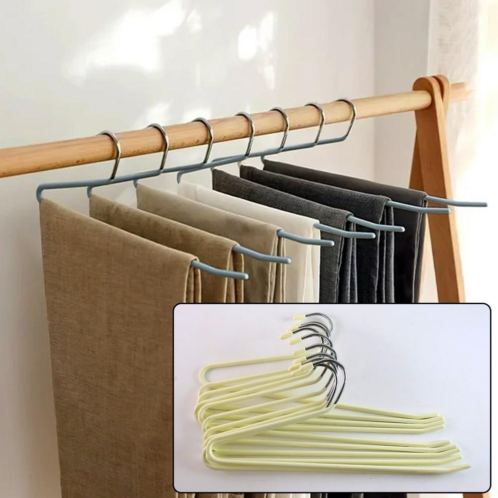 stainless steel Hangers with Silicone Cover Chrome Hook for Clothes (10 Pc / Set)
