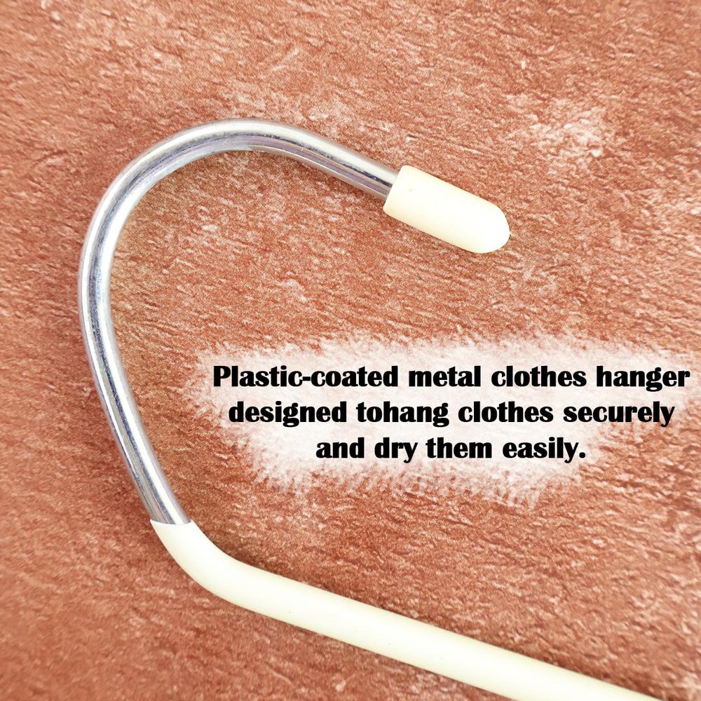 Stainless Steel Hangers With Silicone Cover Chrome Hook For Clothes (10 Pc / Set) - Color: Mix
