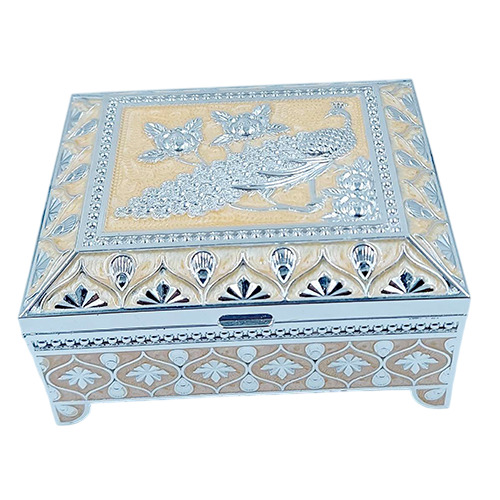 GS-137 Peacock Enamel Jewellery Box