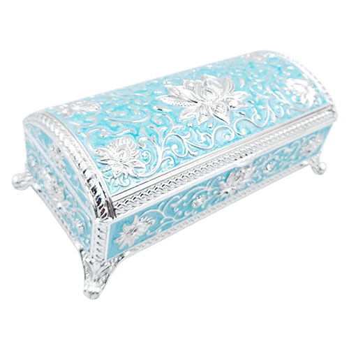 German Silver Blue Jewellery Box - Finishing: Matte Finish