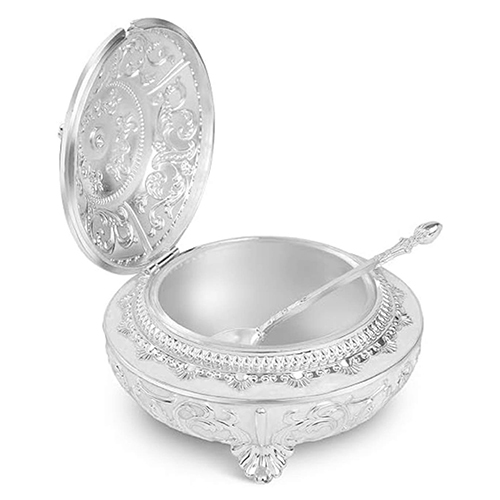 GS-102 Silver Antique Pot For Mukhwash