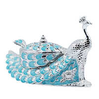 German Silver Blue Antique Pot For Mukhwash - Height: 12 Cm