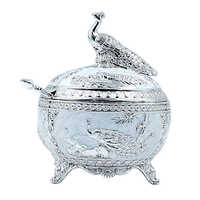 German Silver Silver Antique Pot For Mukhwash - Height: 12 Cm