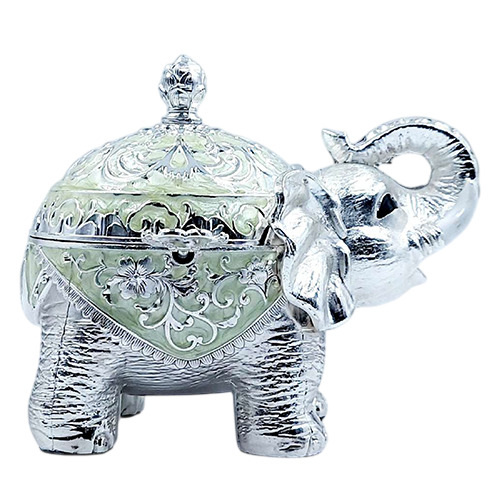 German Silver Green Antique Pot For Mukhwash - Height: 12 Cm (Approx)