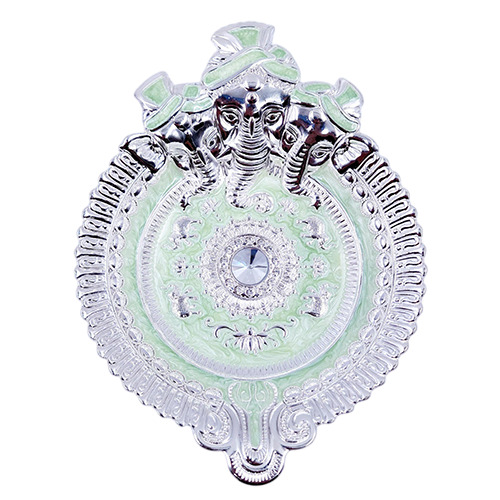 GS-173 Green Ganesha Enamel Tray