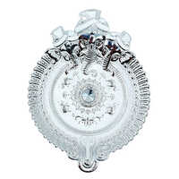German Silver Ganesha Enamel Tray - Color: Multicolor