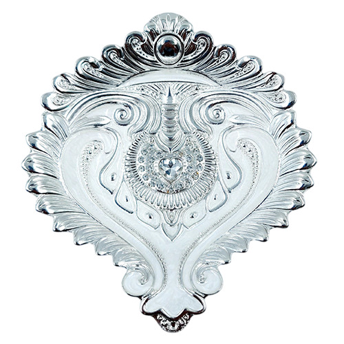GS-175 Silver Ganesha Enamel Tray